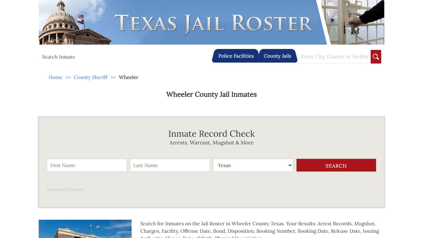 Wheeler County Jail Inmates - Jail Roster Search