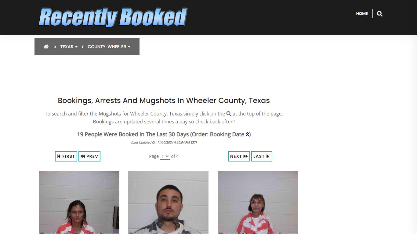 Bookings, Arrests and Mugshots in Wheeler County, Texas - Recently Booked