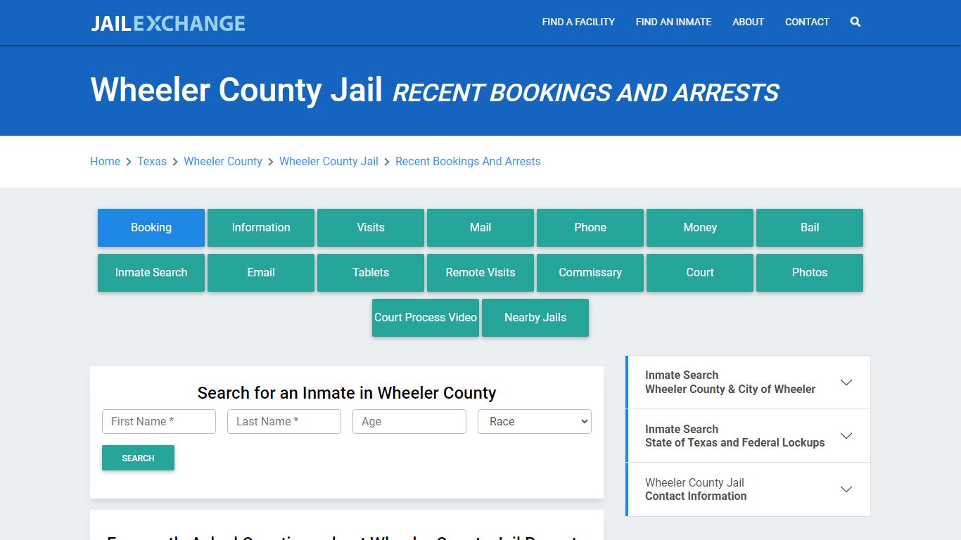 Wheeler County Jail TX Recent Arrests and Bookings - Jail Exchange